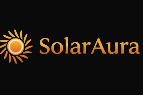 SolarAura Logo with Sun Icon